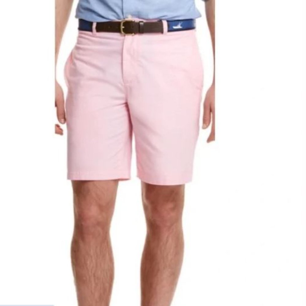 BROOKS BROTHERS Pink Linen Blend Flat Front Shorts | SZ 33